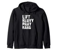 Lift Heavy Pray Hard, Gym Christian Gift for Christian Sweat à Capuche
