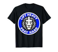 Lift Heavy Pray Hard Gym Workout Religieuse Christian Faith T-Shirt