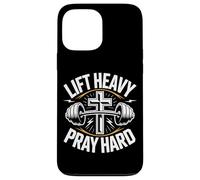 Lift Heavy Pray Hard Musculation Foi Chretienne Coque pour iPhone 13 Pro Max
