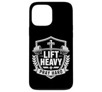 Lift Heavy Pray Hard Musculation Foi Chretienne Coque pour iPhone 13 Pro Max