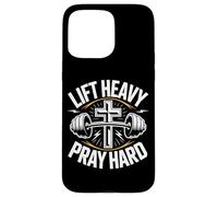 Lift Heavy Pray Hard Musculation Foi Chretienne Coque pour iPhone 15 Pro Max