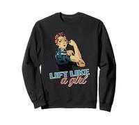 Lift Like a Girl Haltère de Motivation Vintage Sweatshirt