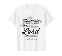 Lift My Eyes To The Mountains Bible Camp Adventure Psaume 121 T-Shirt