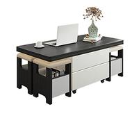 Lift Top Coffee Table Multi-Functional Modern Folding Dining Table with Height Adjustable Top Hidden Compartment Storage 2 Drawer Stable Sturdy Home Desk Furniture for Living Room Décor C (B)