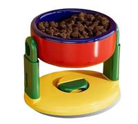 Liftable Suction Cup Pet Bowl, Anti Spill Pet Food Water Bowl, Adjustable Height Slow Feeder and Water Dish for Cat Dog, with Suction Cup Base, Easy to Clean (Red)