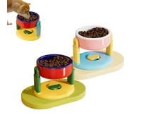 Liftable Suction Cup Pet Bowl, Non-Slip Elevated Height Food and Water Dish for Cat Dog, Easy to Clean, Durable Design, for Small Medium Large Pets (Pink*1 + Red * 1)