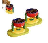 Liftable Suction Cup Pet Bowl, Non-Slip Elevated Height Food and Water Dish for Cat Dog, Easy to Clean, Durable Design, for Small Medium Large Pets (Red * 2)