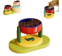Liftable Suction Cup Pet Bowl,Non-Slip Elevated Height Stainless Steel Feeder,Three Levels Adjustable Height Non-Spill Dog Cat Bowl,Easy to Clean,Skid Durable Feeder for All Body Types (Red)
