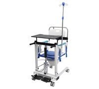 Lifter hydraulique pour patients à la maison - Hauteur réglable - Aide au transport - Charge maximale : 120 kg - Avec plateau de table et roulettes