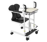 Lifter hydraulique pour patients avec siège divisé à 180 ° - Hauteur réglable - Aide au transport - Charge maximale : 150 kg - Chaise de transport pour patients avec plateau et roulettes (78 x 57 x 42