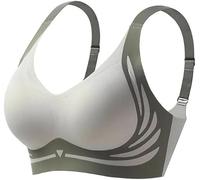 Lifting Anti-Sagging Wireless Push-up Bra,Wide Strap Sleep Comfortable Full Coverage Shaping Sports Bras,Push Up Wirefree Bra,Lift Full-Figure Bra Women (Green, XL)