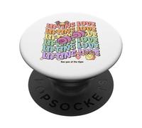 Lifting Love Groovy Style Design for Gym and Fitness Fans PopSockets PopGrip Adhésif