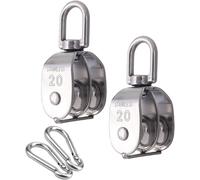 Lifting Pulley Kit 304 Stainless Steel Swivel Pulley Block Pulley Rope Pulley for Cable Load 75 kg for Jack Cables, Ships, Yachts, 2 Pieces