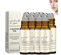 Liftora 10s serum de rides, huile de ricin avec huile essentielle de balle de rouleau d'œil de vitamine E pour la croissance des cils et des sourcils, anti-rides et nourriture profonde (10)