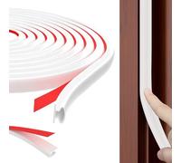 Lifuncren Joint Porte Fenêtre, Joint de Porte Isolation Froid et Phonique D-Profil, Bande Calfeutrage porte PVC Caoutchouc Auto-AdhéSif, Anti-collision Bande D'étanchéité Porte Voiture (6M, Blanc)