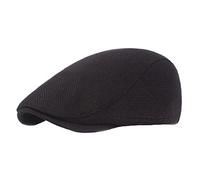 Lifup Hommes Plate Béret Casquette en Mélange Coton et Lin, Chapeau de Loisirs
