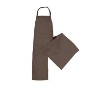 Lifup Tablier de Potie Imperméable, Tablier Croisé avec Poches, Jambes Fendues, Réglable avec de Longues Lanières pour Faire la Cuisine, Jardiner Marron