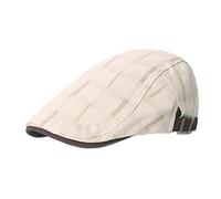 Lifup Unisexe Casquette Plate Béret en Coton, Chapeau de Loisirs Réglable Beige