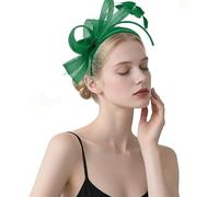 Lifup Vintage Fascinator Hat Femmes, Mariage et Cocktail Tea Party Chapeaux, Élégant Plumage Bandeau Vert
