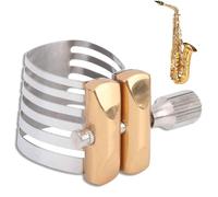Ligature de Saxophone en Acier Inoxydable Bec en Argent Ligature de Saxophone Ligature de Saxophone Alto Saxophone Ligature pour Instrument de Porte Parole de Sax (Ténor)