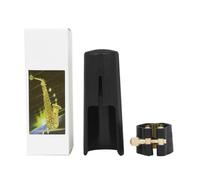 Ligature de saxophone en cuir synthétique avec capuchon pour embouchure - Ensemble de fixation professionnel pour saxophone alto - Embouchure pour instruments de musique