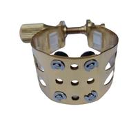 Ligature de saxophone en laiton - Systèmes de préhension sécurisés à 4 points - Clarités sonores - Vis réglables - Compatible avec embouchures standard - Ligature d'embouchure de saxophone