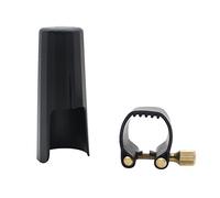 Ligature en cuir avec plastique pour clarinette Bakélite Embouchure robuste Support de anche améliore la tonalité sonore Protège