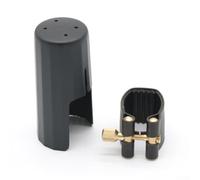 Ligature en cuir synthétique de qualité supérieure et capuchon en plastique pour bec de saxophone (Tenor)