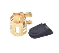 Ligature en métal pour clarinette avec vis pour fixation de canne | Pour saxophone alto et ténor, sax soprano et clarinette, construction en métal robuste, aspect doré