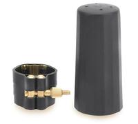 Ligature pour Bec de Saxophone Alto, Ligature pour Bec de Saxophone Alto avec Capuchon Plastique Ligatures Cuir PU pour Saxophone Alto, Embout Buccal Clip avec Capuchon pour Saxophone Alto
