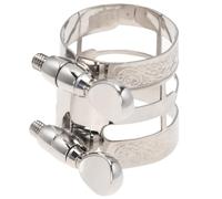 Ligature Saxophone Alto Mi Bémol Gravée en Cuivre Argenté pour