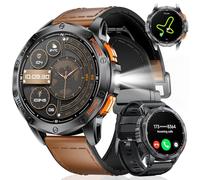 LIGE GPS Montre Connectée Homme avec 530mAh Batterie, AMOLED 1,43" Montre Intelligente avec Appel Moniteur de Sommeil de Fréquence Cardiaque,180 Modes Sportifs, 50M Étanche Smartwatch pour Android iOS
