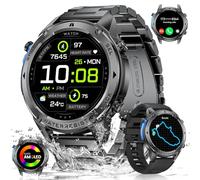 LIGE GPS Montre Connectée Homme, Boussole Smart Watch, 1.43" AMOLED/600mAh/170+ Modes Sportifs Montre GPS Intégré, IP68 Mode Natation Etanche Podomètre, Smartwatch pour iOS Android, Noir