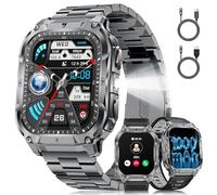 LIGE Montre Connectée avec Écran HD 2.0'' et Torche LED, 1000mAh,Smartwatch Homme avec Appel Bluetooth, IP68 Étanche,100+ Sportifs/Sommeil Moniteur/Analyse Sommeil, Montre Sport pour Android iOS