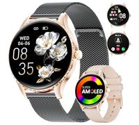LIGE Montre Connectée Femme avec Appel Bluetooth, 1,32'' AMOLED Écran Smartwatch avec Santé Au Féminin, Sommeil, Fréquence Cardiaque, 100+ Mode Sportif, Étanche IP68 Podometre pour Android iOS