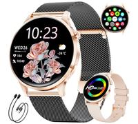 LIGE Montre Connectée Femme avec Appel Bluetooth, 1.32" AMOLED Smartwatch Santé Au Féminin, 120+ Modes Sportifs, Sommeil, Fréquence Cardiaque, SpO2, Calories IP68 Podometre Android iOS FV23