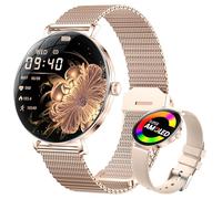 LIGE Montre Connectée Fines Femme avec Appel Bluetooth, 1.43" AMOLED Smartwatch pour Android iOS, IP68 Étanche, 180+ Cadrans, 100+ Sportifs, 24H Fréquence Cardiaque/Sommeil, Podometre, Or Rose