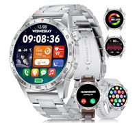 LIGE Montre Connectée Homme (3 Bracelets), 1.43" AMOLED Militaire Smartwatch avec Appel Bluetooth, 400mAh, Fréquence Cardiaque, SpO2, Moniteur de Sommeil, 100+ Sportmodi pour iOS Android