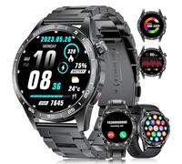 LIGE Montre Connectée Homme (3 Bracelets), 1.43" AMOLED Militaire Smartwatch avec Appel Bluetooth, 400mAh, Fréquence Cardiaque, SpO2, Moniteur de Sommeil, 100+ Sportmodi pour iOS Android