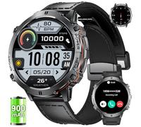 LIGE Montre Connectée Homme avec 1.73"AMOLED Display, 900mAh Batterie Montre Militaire Homme avec Appels Bluetooth/110+Modes Sportifs/Fréquence Cardiaque/Sommeil Moniteur, Android iOS Montre Connectée