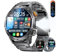 LIGE Montre Connectée Homme avec 1,75'' HD Écran/1000mAh Batterie/LED Lampe,Smartwatch Homme avec 100+ Modes Sportifs/IP68,24/7 Moniteur de Fréquence Cardiaque et Sommeil pour Android iOS 3 Bracelets