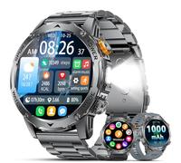 LIGE Montre Connectée Homme avec 1000mAh Batterie 1,75" AMOLED Écran/Appels/LED Lampe, 120+ Modes Sportifs, Calories/SpO2/Fréquence Cardiaque/Sommeil IP68 Étanche Smartwatch pour Android iOS 2025
