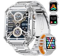 LIGE Montre Connectée Homme avec 2 Bracelets, Grand Écran HD de 2,01", Appels Bluetooth, Suivi de la Fréquence Cardiaque, Podomètre, Smartwatch Étanche IP68 Compatible Android et iOS, EF2-M