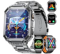 LIGE Montre Connectée Homme avec 2 Bracelets, Grand Écran HD de 2,01", Appels Bluetooth, Suivi de la Fréquence Cardiaque, Podomètre, Smartwatch Étanche IP68