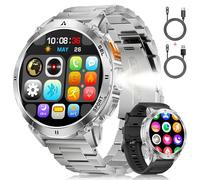LIGE Montre Connectée Homme avec 730mAh/1,62'' HD Grand Écran/LED Lampe,Smartwatch Homme avec Moniteur de Fréquence Cardiaque et Sommeil/110+ Modes Sportifs,IP68 Étanche Android iOS,Argenté