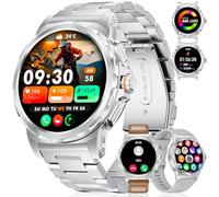 LIGE Montre connectée Homme avec Appel Bluetooth/1.43" AMOLED Écran, Smartwatch Homme avec 110+ Modes Sportifs, Moniteur de Fréquence Cardiaque et Sommeil, IP68 Étanche Android iOS, Argent