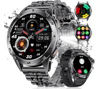 Lige Montre Connectée Homme Avec Appel Bluetooth, 1.43'' Amoled Smartwatch Avec Lampe Torche, 530mah, Moniteur De Sommeil, Ip68 Étanche, 120+ Sportifs Militaire Montre Intelligente Pour Android Ios