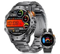 LIGE Montre Connectée Homme avec Appel Bluetooth, 1,43" HD AMOLED écran Smartwatch avec 500 mAh, IP68 Etanche, 120+ Modes Sportifs, Podometre/Sommeil/Cardiofrequencemetre pour Android/iOS