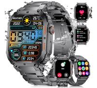 LIGE Montre Connectée Homme avec Appel Bluetooth, 1,96" Militaire Sport Smartwatch 100+ Sport/Fréquence Cardiaque/Sommeil/SpO2, 400mAh IP68 Étanche Android iOS