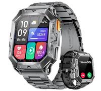 LIGE Montre Connectée Homme avec Appel Bluetooth, 2.13" AMOLED Militaire Sport Smartwatch 100+ Sport/Fréquence Cardiaque/Sommeil/Boussole, 1000mAh IP68 Étanche Android iOS